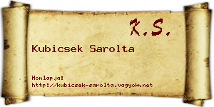 Kubicsek Sarolta névjegykártya