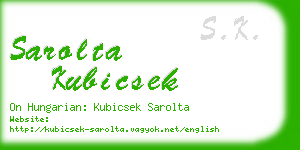 sarolta kubicsek business card